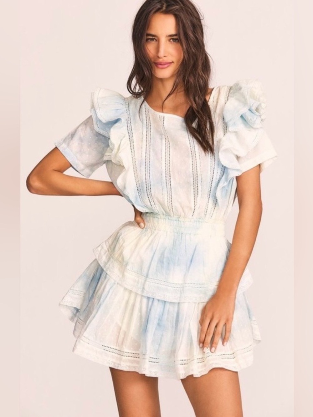 Loveshackfancy Natasha Dress in Lily Pond Hand Dye, XS
